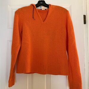 J. Crew Bright Orange V-Neck Sweater